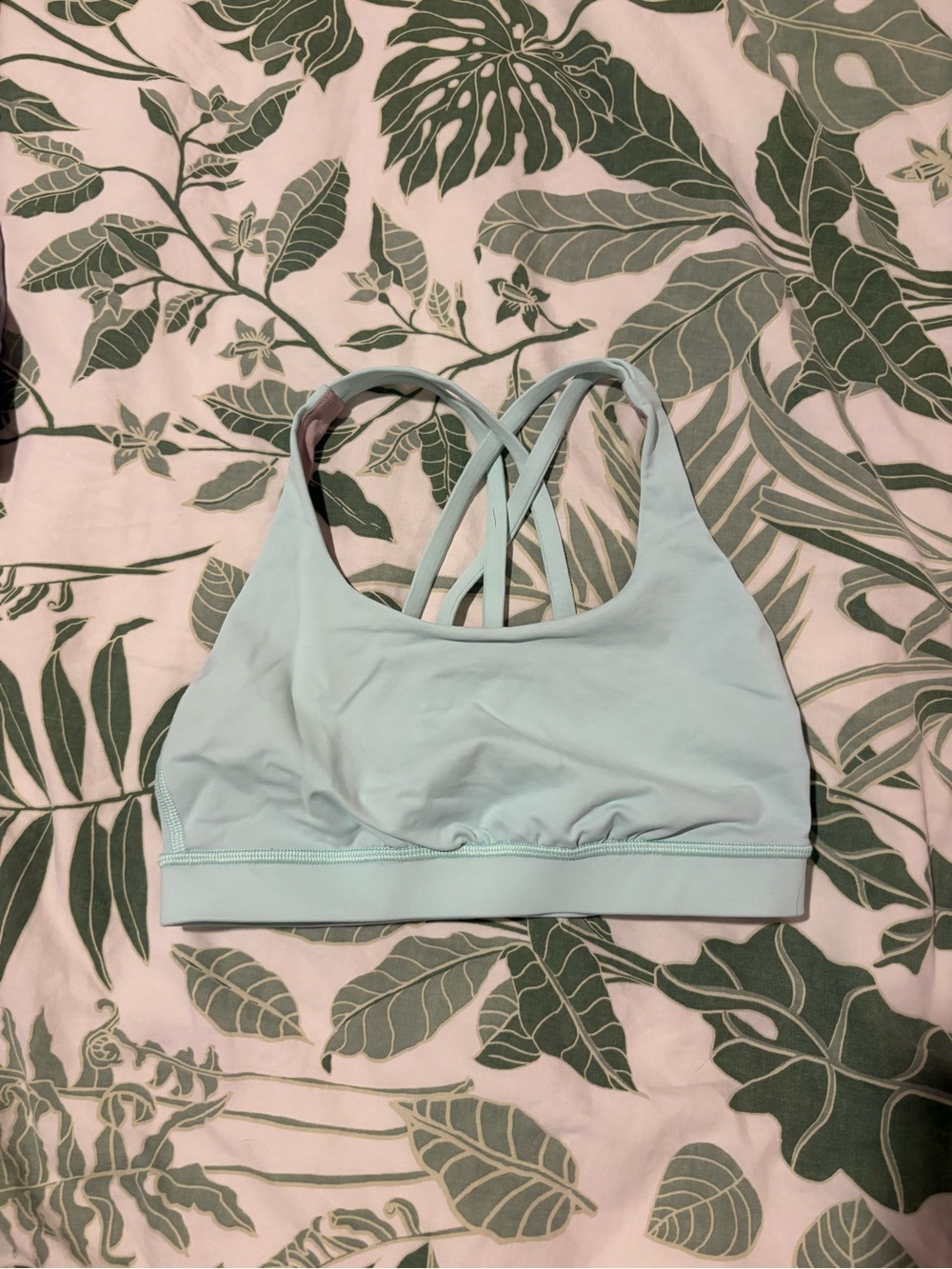 lululemon athletica Light Blue Crisscross-Strap Sports Bra